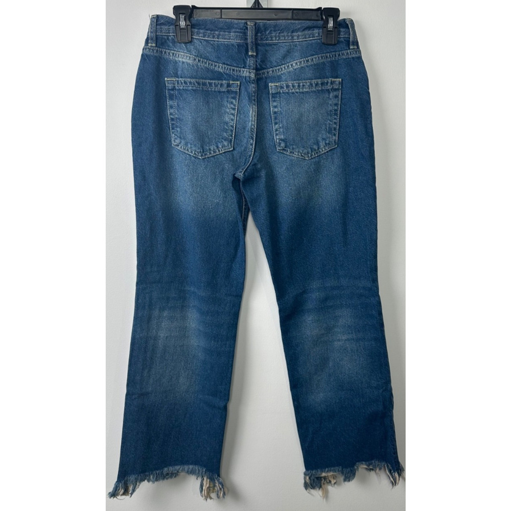 NEW We the Free People Maggie Mid-Rise Straight Jeans 26 Chewed Hem Button D43 - Picture 5 of 8